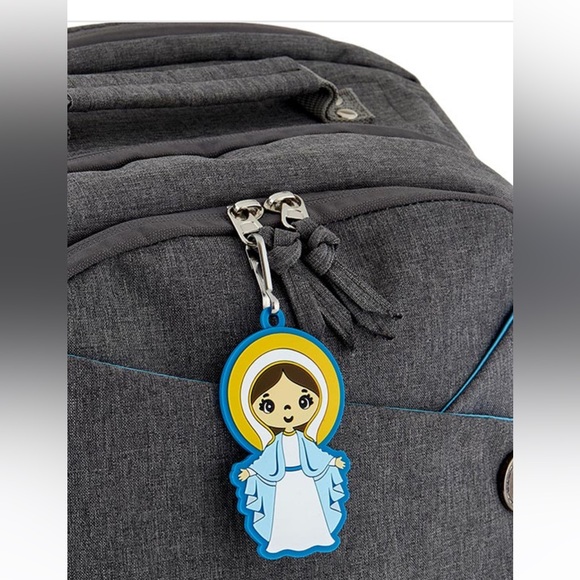 Jesus and Blessed Mother Mary rubber backpack tag set 4.5”L for backpacks purses - Picture 5 of 5